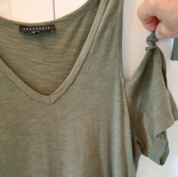 SANCTUARY Lakeside Cold-shoulder  Tie Dress  Green  XS - Picture 9 of 10